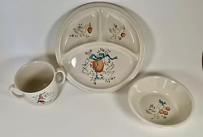 Vintage International Marmalade Divided Melamine Geese & Ribbons Child Set • $24.99