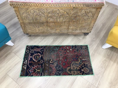 $60 • Buy Oriental Rug, Bath Sink Rug, Cat Feeder Mat, Traditional Rug, Turkish Oushak Ru