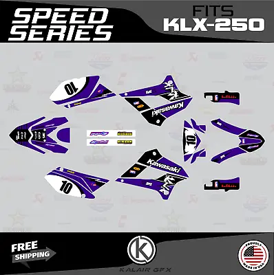 $139.99 • Buy Graphics Kit For Kawasaki KLX250 (2008-2020) KLX 250 Speed-Purple