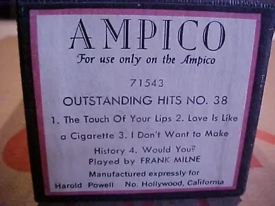 Ampico Outstanding Hits No. 38 Player Piano Roll • $4.99