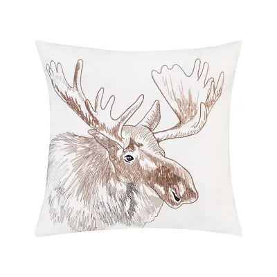 18  X 18  Moose Portrait Indoor / Outdoor Embroidered Throw Pillow 18  X 18  • $30.52