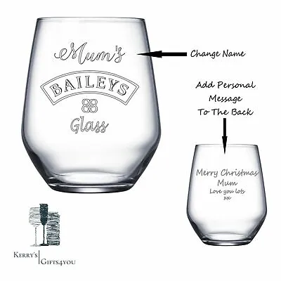 £14.99 • Buy Personalised/Engraved Baileys Irish Cream Glass Tumbler Christmas Gift For Her