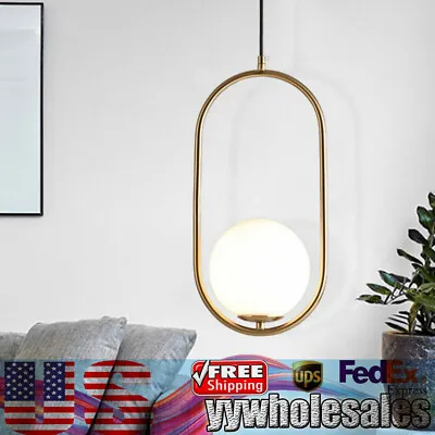 Modern Gold Globe Pendant Light Fixture Mid Century Chandelier One Light Hanging • $20.90