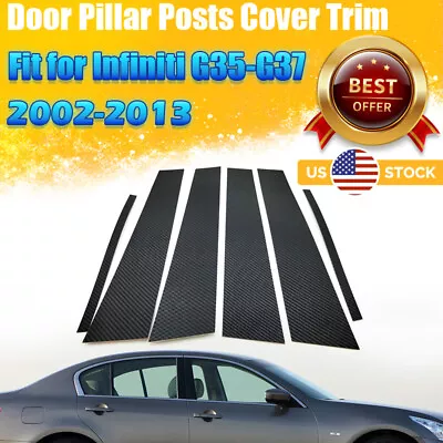 Carbon Fiber Window Pillar Posts Trim Molding For Infiniti G35 G37 Sedan 02-2013 • $15.99