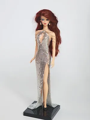 Gown Silver Metal Mesh Halter Mermaid Dress For Silkstone Barbie Doll D003s • $39.99