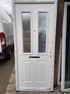 New White Traditional Style Composite Front Door 935-2095 In White Upvc Frame • £395