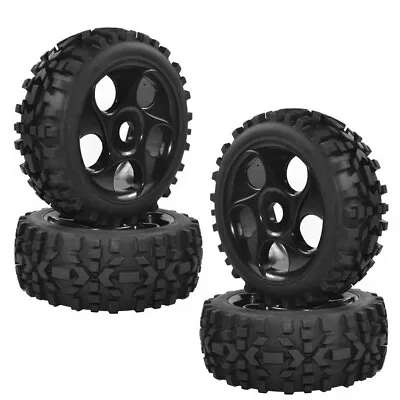 4PCS RC 1/8 Scale Buggy Rubber Tyres Tires Hex 17mm Wheels For Off Road Car UK • £31.79