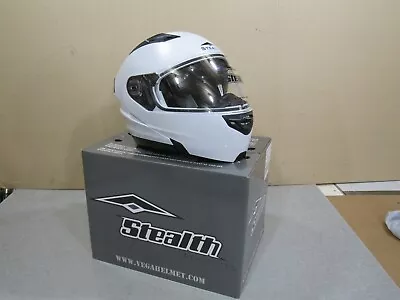 Vega Vertice Stealth Modular Full Face Helmet Adult Xxs Pearl White Sun Shield • $199.95