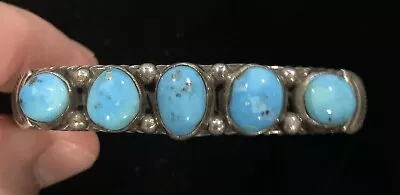 $359 • Buy Navajo Will Denetdale Morenci Turquoise Cuff Bracelet Sterling Silver