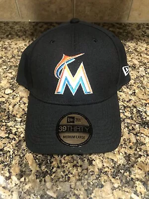 Miami Marlins New Era MLB 39Thirty FlexFit Size:  M/L Color: Black Hat (NWTs) • $12.95