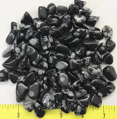 OBSIDIAN SNOWFLAKE Small (12-20mm Or 1/2-3/4 ) Polished Volcanic Glass  1/2 Lb • $11.60