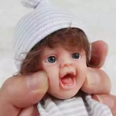 6  Micro Preemie Full Body Silicone Big Eye Boy Doll  Mason  Lifelike Mini • $28.50