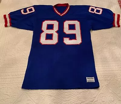 NEW YORK GIANTS MARK BAVARO MacGregor Sand Knit #89 Blue Jersey Adult MedVintage • $35