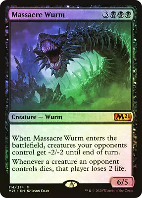 FOIL Massacre Wurm ~ Core 2021 [ NearMint ] [ Magic MTG ] • $12.60