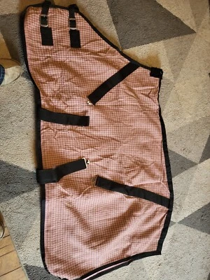 £12.50 • Buy 4ft Waffle Rug Stable Travel Pink Check 