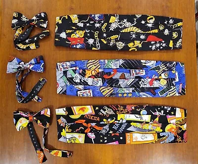 VTG Nicole Miller Cummerbund And Bow Tie Set *YOUR CHOICE* 100% Silk Ltd Edition • $29.99