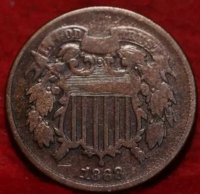 1868 Philadelphia Mint Copper Two Cent Coin • $6.50