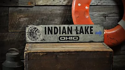 Custom Indian Lake House Sign - Rustic Hand Made Vintage Wooden • $89