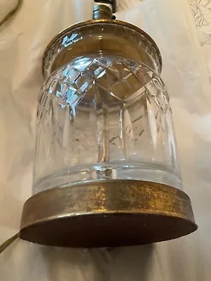 VINTAGE Biscuit Barrel Table Lamp Brass Base - 7”H X 5”W • $65