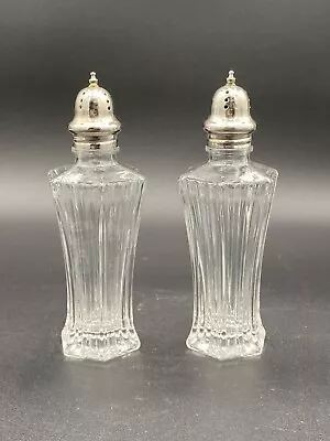 Diamond Fire By Mikasa - Set Of Ribbed Crystal Salt And Pepper Shakers • $12