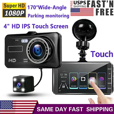 4  1080P Touch Screen Dash Cam Dual Lens Car DVR Recorder Front And Rear Camera • $20.85