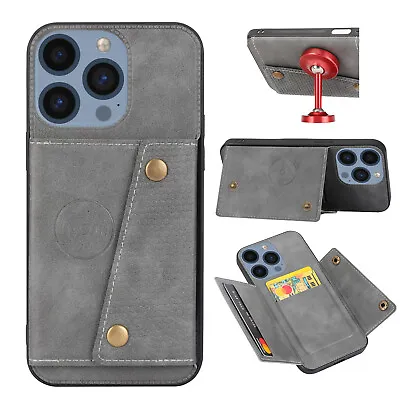 For Various Phone Car Magnetic Holder Wallet Card Bag Case Cover Back Stand Hot • £3.59