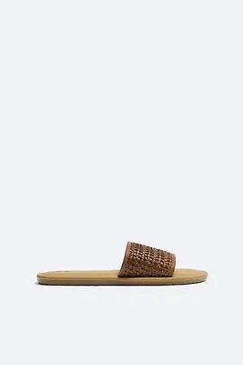 New Zara Woven Sandals US7 Men's Brown Slippers Slides Flip Flop Shoes Sneakers • $49.99