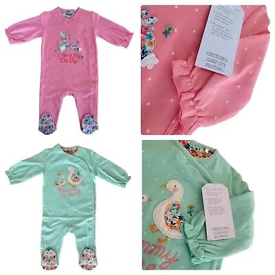£7.99 • Buy Ex N*** Baby Girl 1 Or 2 Pack Mummy Daddy Duck Rabbit  Sleepsuits 0 - 18 Months