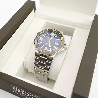 EPOS Sportive Diver Automatic Men's Watch Black Orange SS Silver W/ Boxed • $703.49