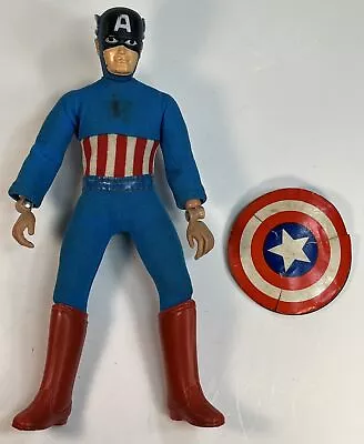 Vintage 1974 Mego Captain America Action Figure With Shield NICE Clean • $59.99