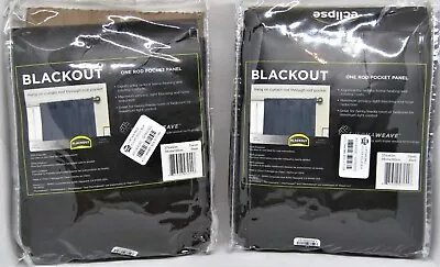 Eclipse Blackout Darrell Black One Rod Pocket Panel 37x63 Set Of (2). B4 • $26.19