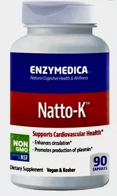 Enzymedica Natto-K 90 Capsules Enhances Circulation Heart Ex 6/2025 Vegan Kosher • $39.95