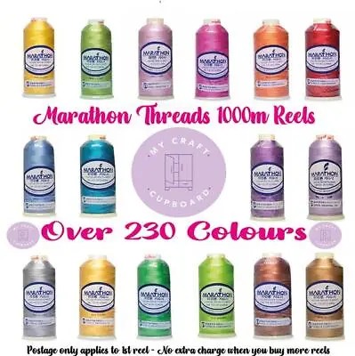 Marathon Embroidery Machine Thread Rayon 1000m - 235 Colours Brother And Janome • £2.99