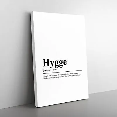 Hygge Typography Canvas Wall Art Print Framed Picture Decor Living Room Bedroom • £34.95