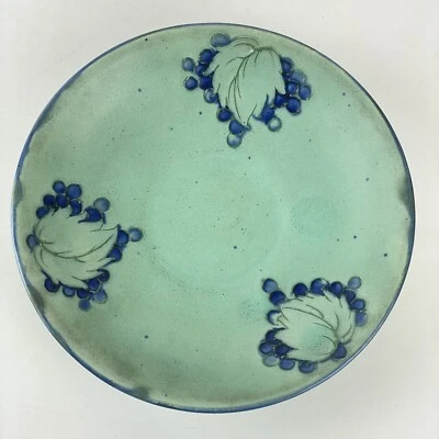 £149 • Buy Vintage Early Moorcroft Green Saucer Berries / Grapes & Leaf Pattern Signed 14cm