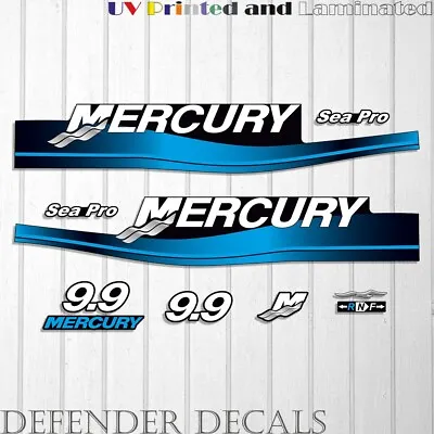 Mercury 9.9 HP Two Stroke SeaPro 1999-2006 Outboard Engine Decal Sticker Kit • $48.55