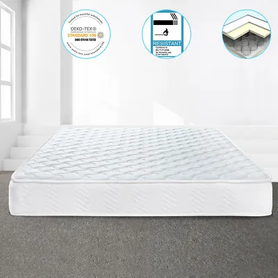 4ft6 Double Size Memory Foam Mattress Spring Bed Quilted Orthopaedic Mattress • £79.99