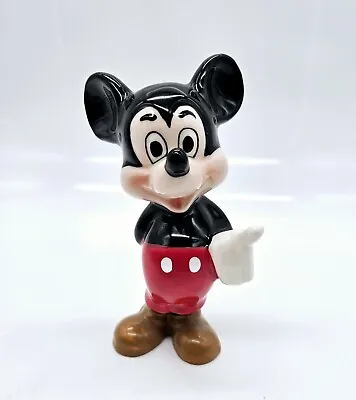 Walt Disney Productions Mickey Mouse Ceramic Figurine 6  Japan 1970s Vintage • $19.95