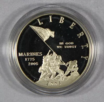 2005 $1 Proof United States Marine Corps 230th Anniversary Silver Dollar Mint • $54.95
