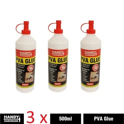 $21.99 • Buy 3 X 500ml PVA Glue All Purpose Washable For Making Slime Art Craft Brand New
