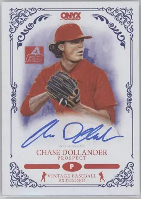 $2 • Buy Chase Dollander 2022 Onyx Vintage Baseball Blue Autograph /400 Prospect Auto