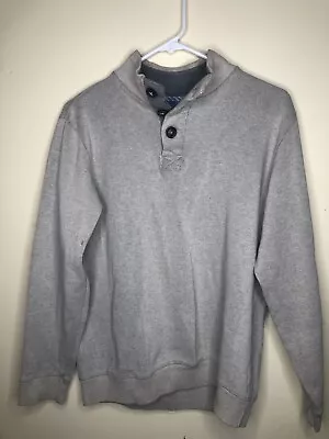 Covington Sweater Men's Medium Button Up Mock Neck Pull Over Sweater Gray • $5