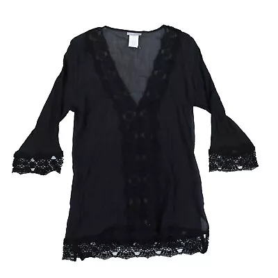 La Blanca Women's Swim Cover Up Dress Lace Sheer Lightweight Black X-Small New • $29.99