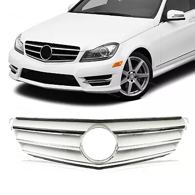 For Mercedes-Benz C Class W204 C250 C300 C350 Front Chrome Grille 2008-2014 • $55.27