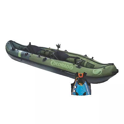 Sevylor Colorado 2 Person Inflatable Kayak & Stearns Men's Life Vest Blue 2XL • $622.99