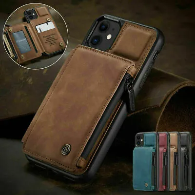 $17.99 • Buy For IPhone 12Pro SE2 7 8 XR 11 Leather Wallet Case Card Holder Buckle Flip Cover