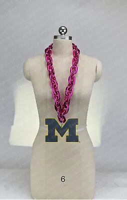 New U Of Michigan Wolverines Jumbo H Pink Big Fan Chain Necklace Foam MI USA • $25.97