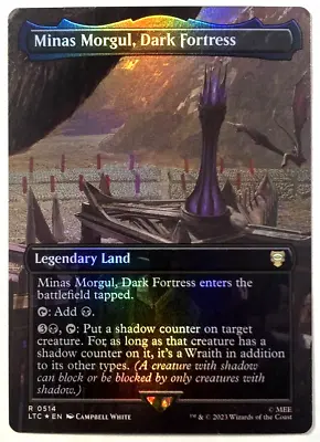 MTG Minas Morgul Dark Fortress *BORDERLESS FOIL* The Lord Of The Rings 514 NM • $15.99