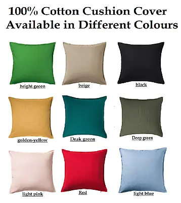 Poly Cotton Cushion Cover Throw Pillow Case Decorative Sofa Bed Back Cushions • £6.89