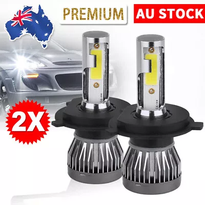 H4 LED Lights Globes 9003 Bulbs 12V Auto Headlight Kit High Low Beam 2000000LM • $16.95